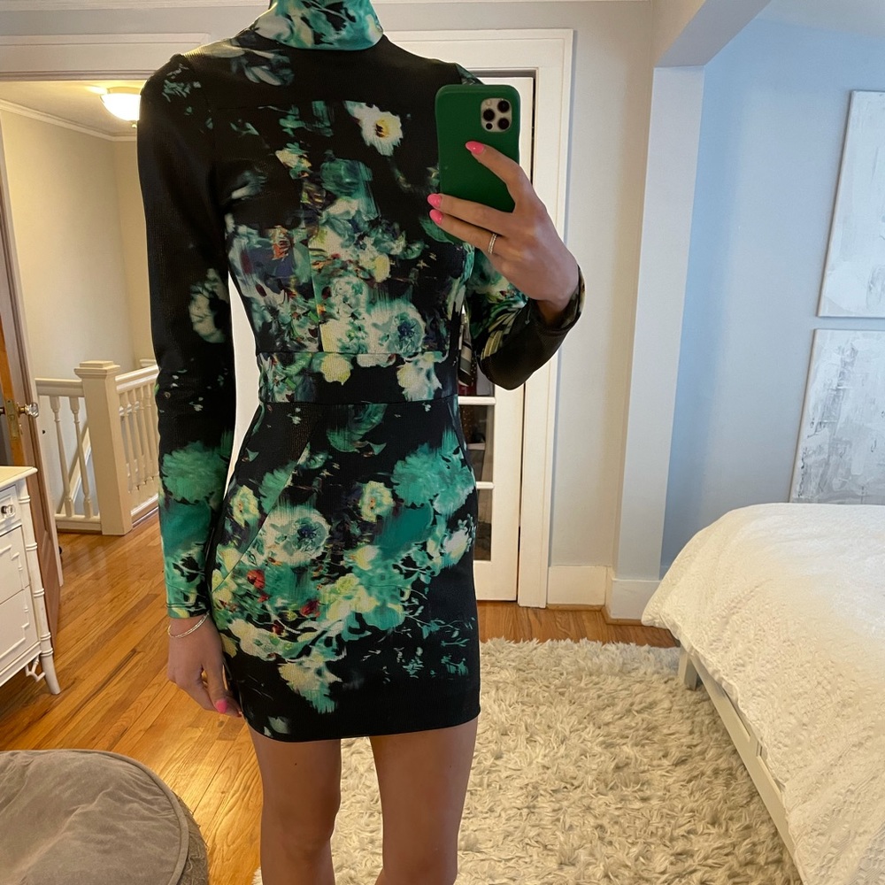 Black and green dress